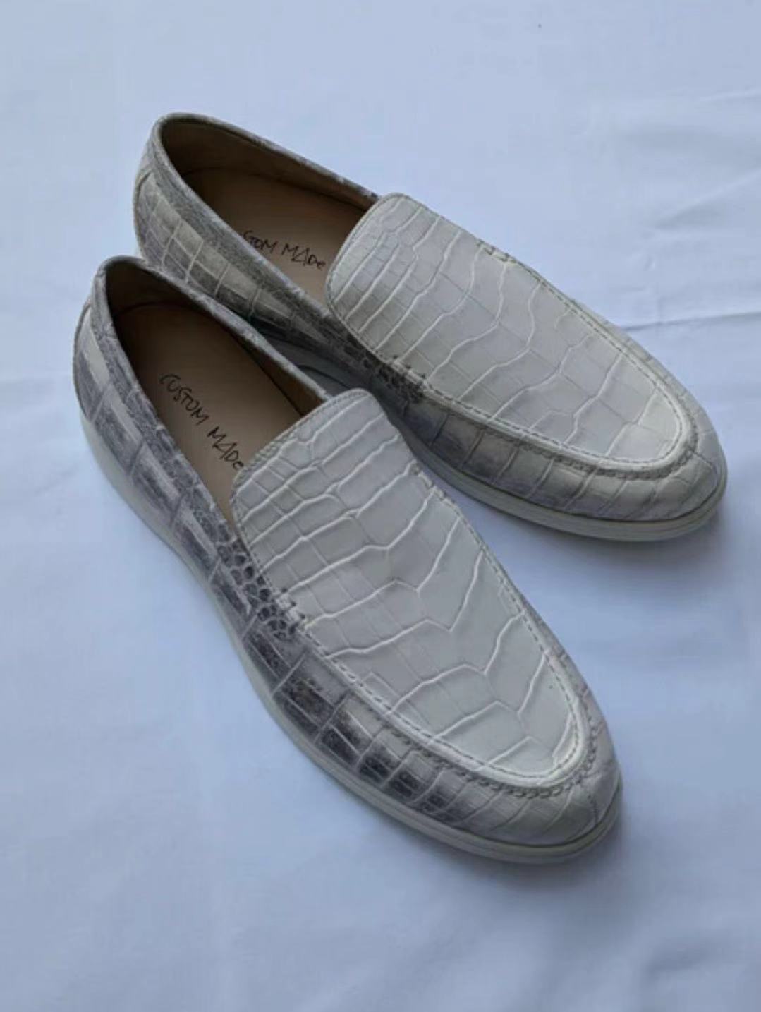Preorder Men Crocodile Leather Loafers