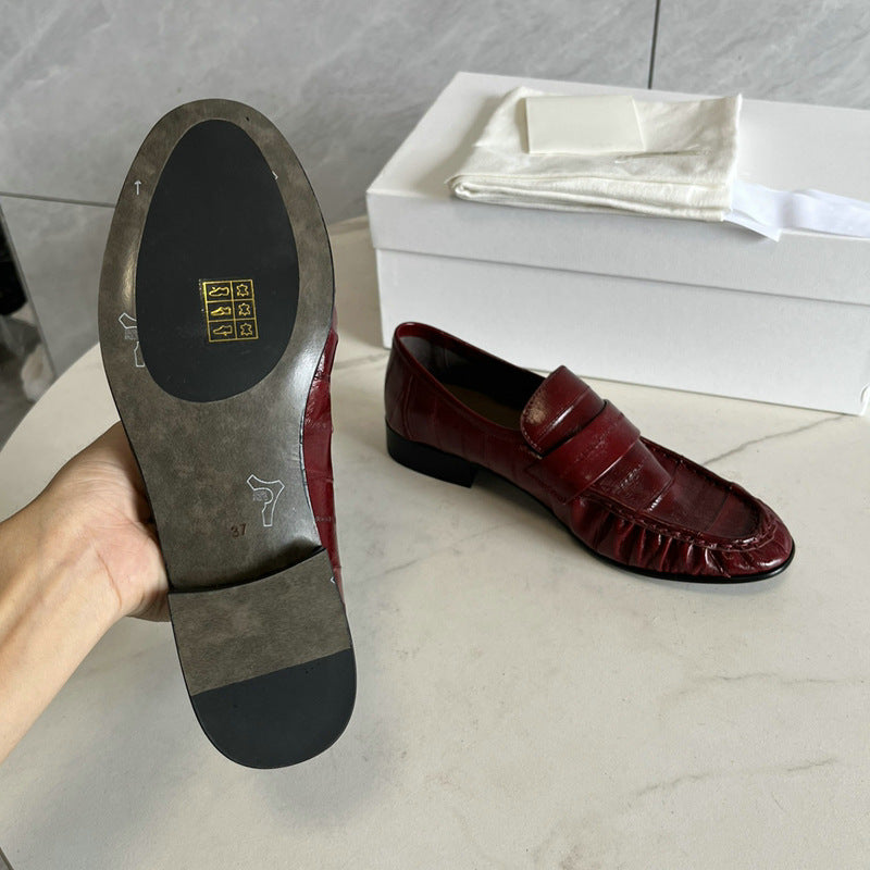 Eel Skin Loafers For Women