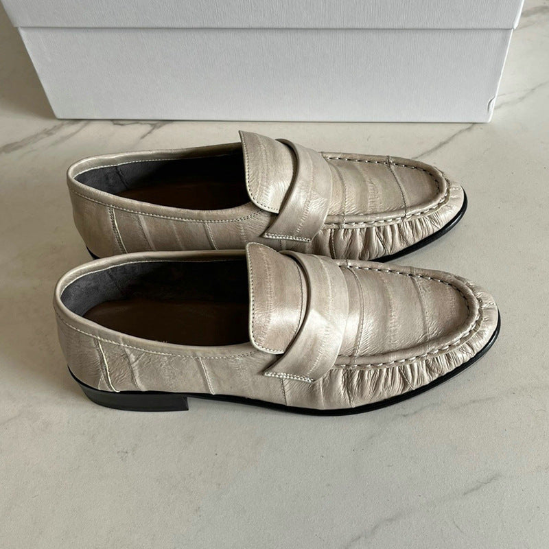 Eel Skin Loafers For Women