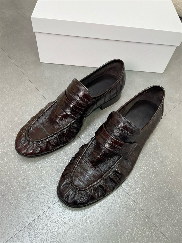 Eel Skin Loafers For Women