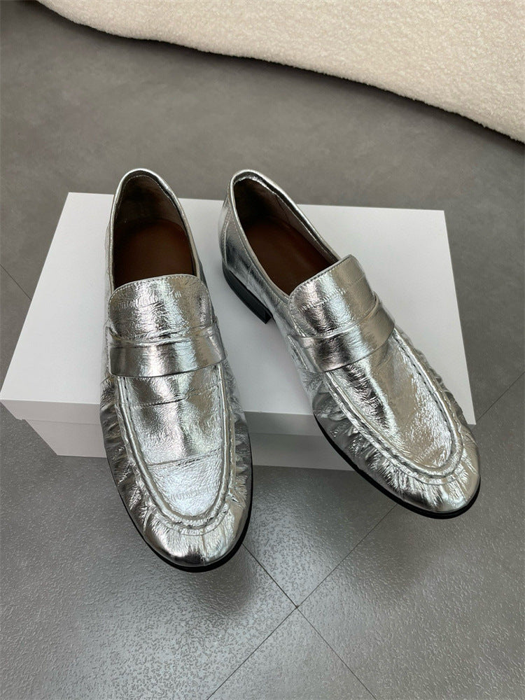 Eel Skin Loafers For Women