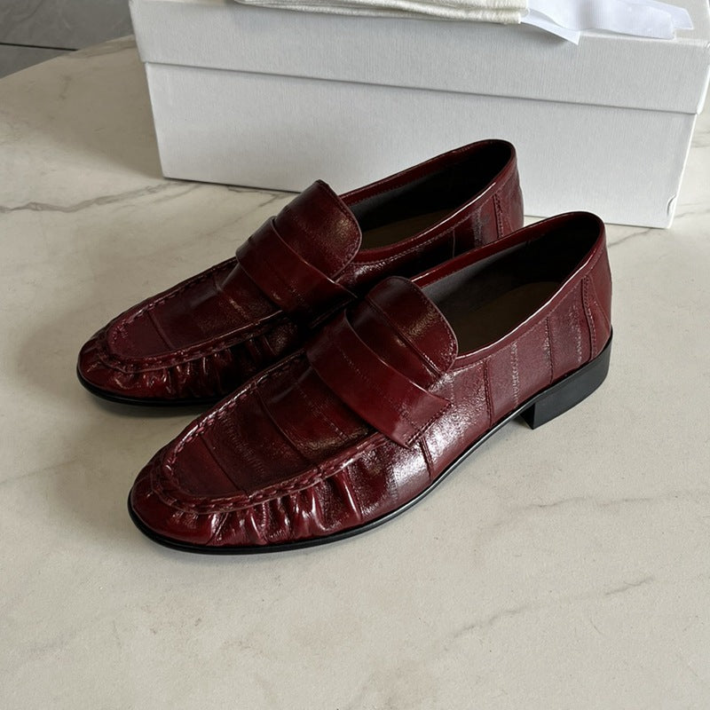 Eel Skin Loafers For Women