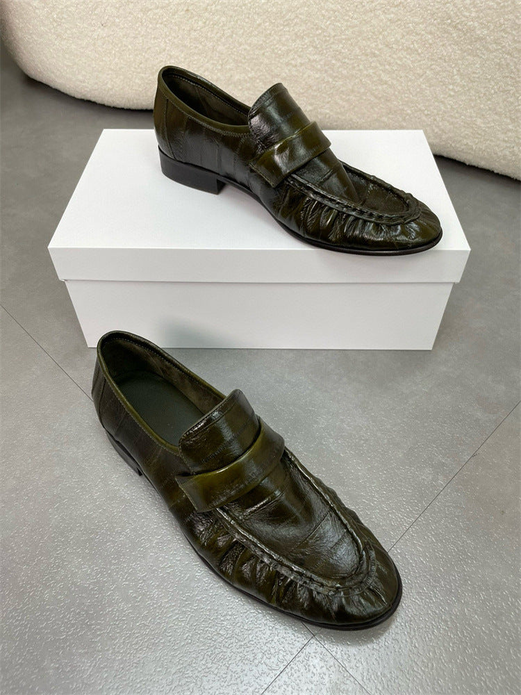 Eel Skin Loafers For Women