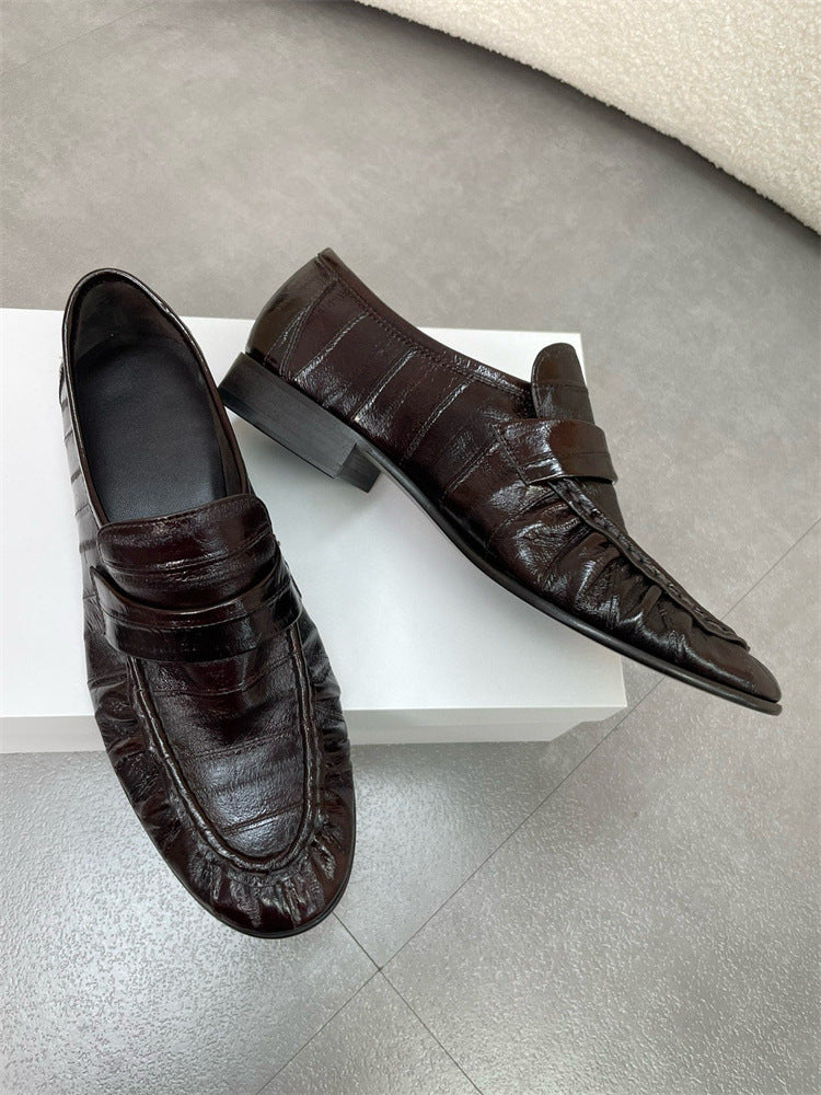Eel Skin Loafers For Women