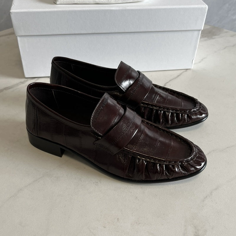 Eel Skin Loafers For Women