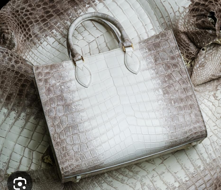 Preorder Crocodile Leather Large Top Handle Satchel Bag Bag Himalayan
