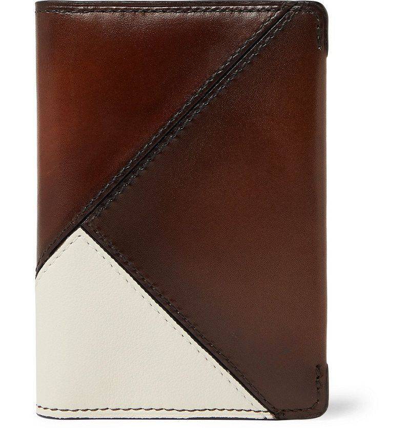 Preorder  Patchwork Leather Billfold Wallet - Men - Brown