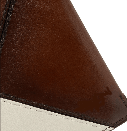 Preorder  Patchwork Leather Billfold Wallet - Men - Brown