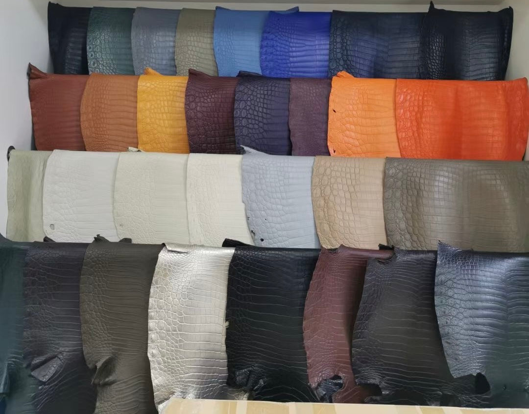 Genuine Crocodile Skin Leather 40cm Oversized Padlock Business Handbags Office Bags