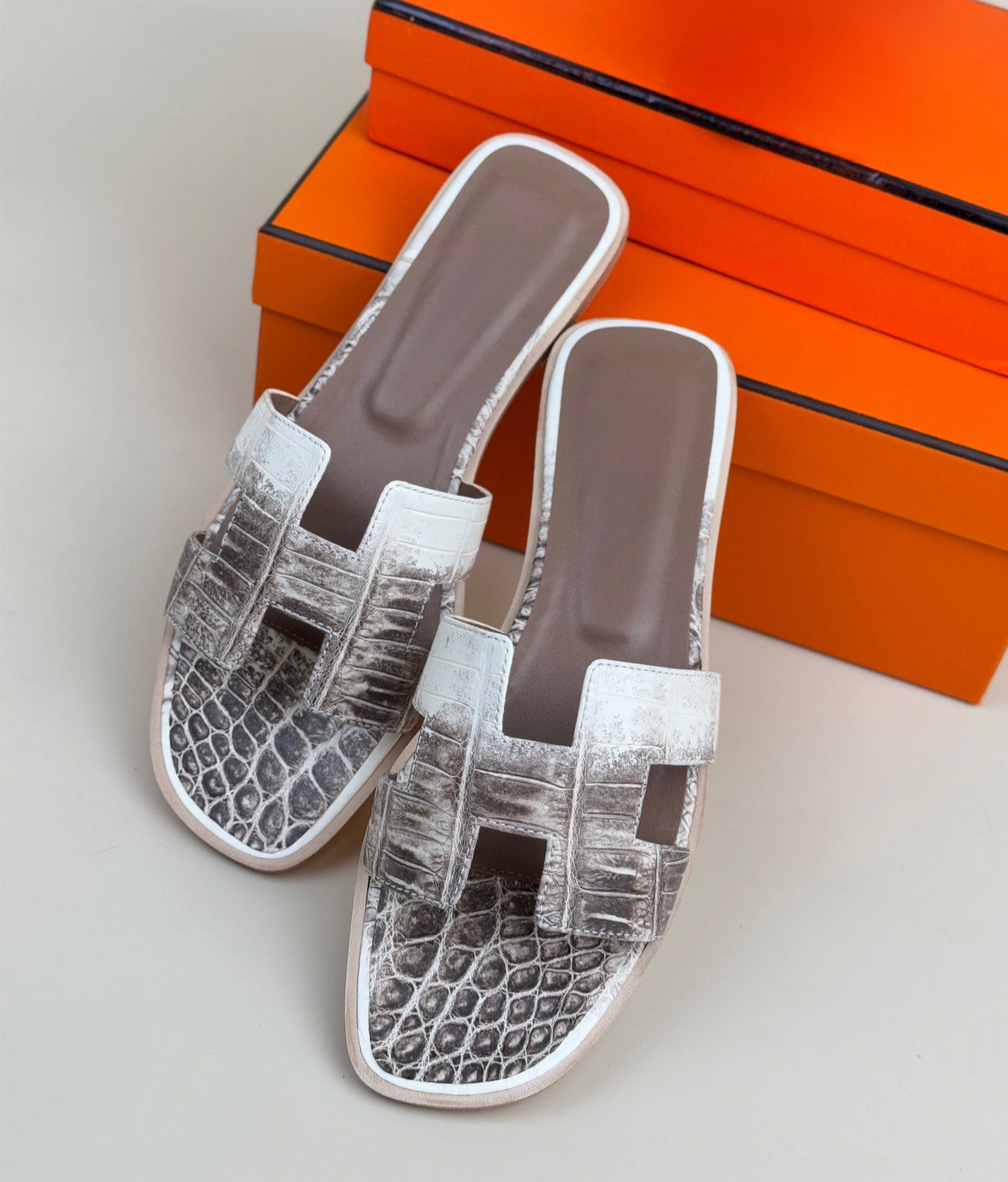 Crocodile Slippers Women's Crocodile Leather Flat Slippers