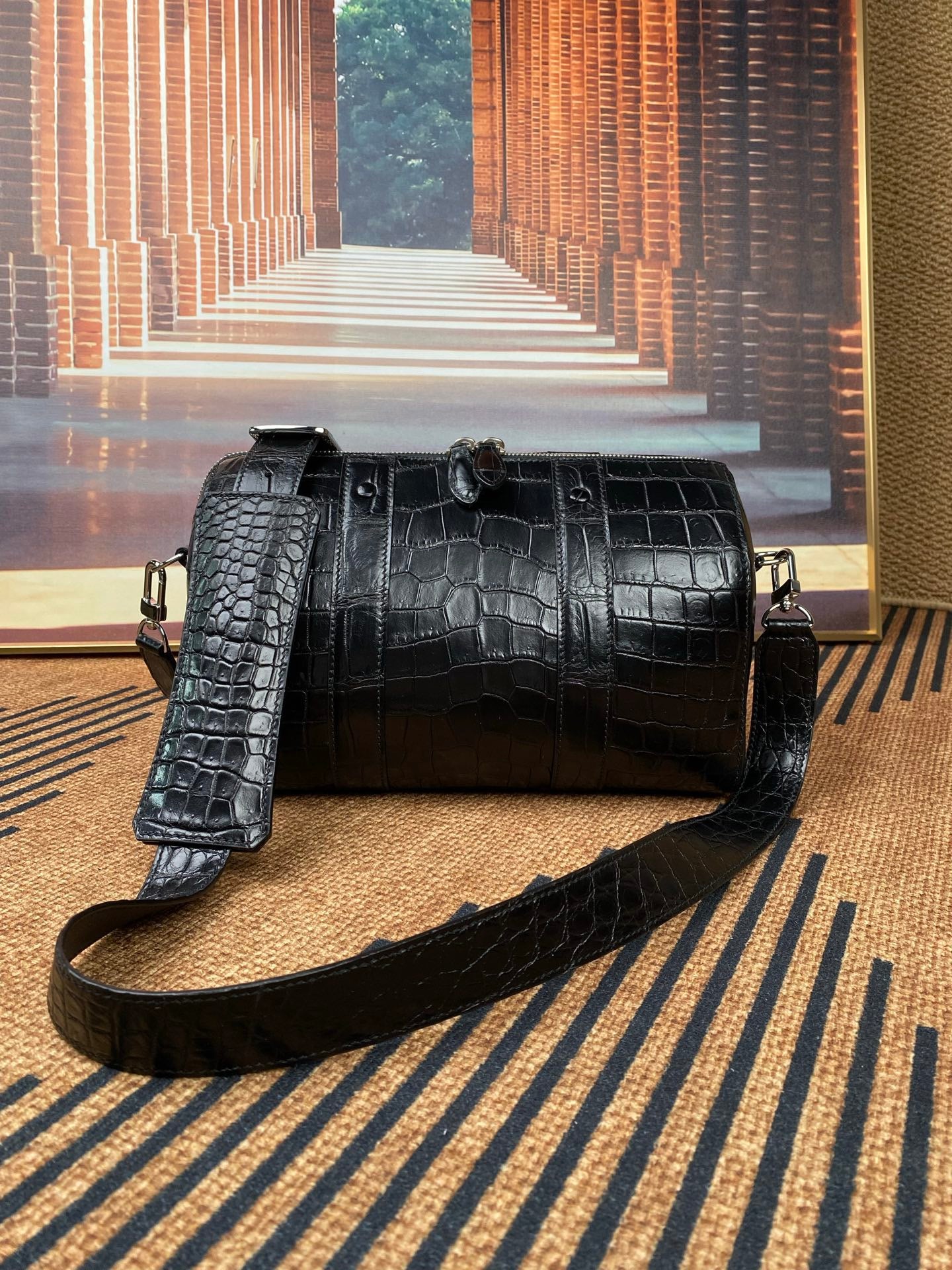 Men's Crocodile Leather Crossbody Bag
