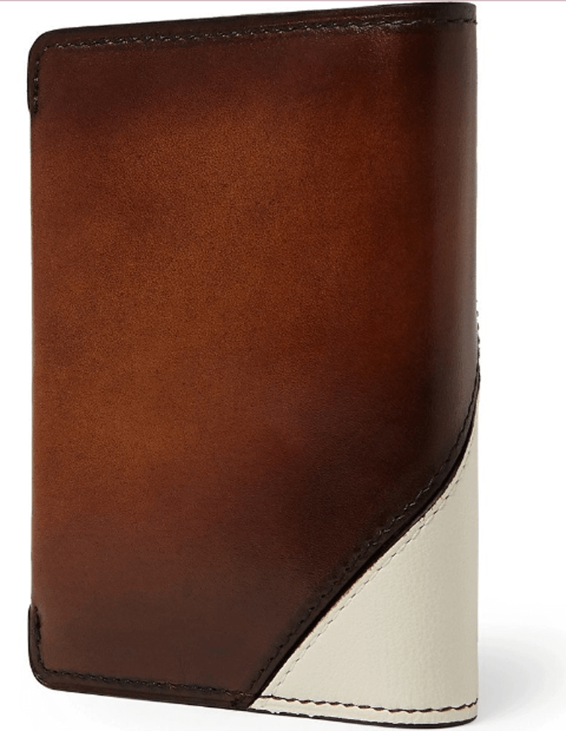 Preorder  Patchwork Leather Billfold Wallet - Men - Brown