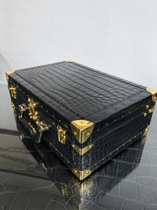 Genuine Crocodile Skin Leather Wine Box Bag