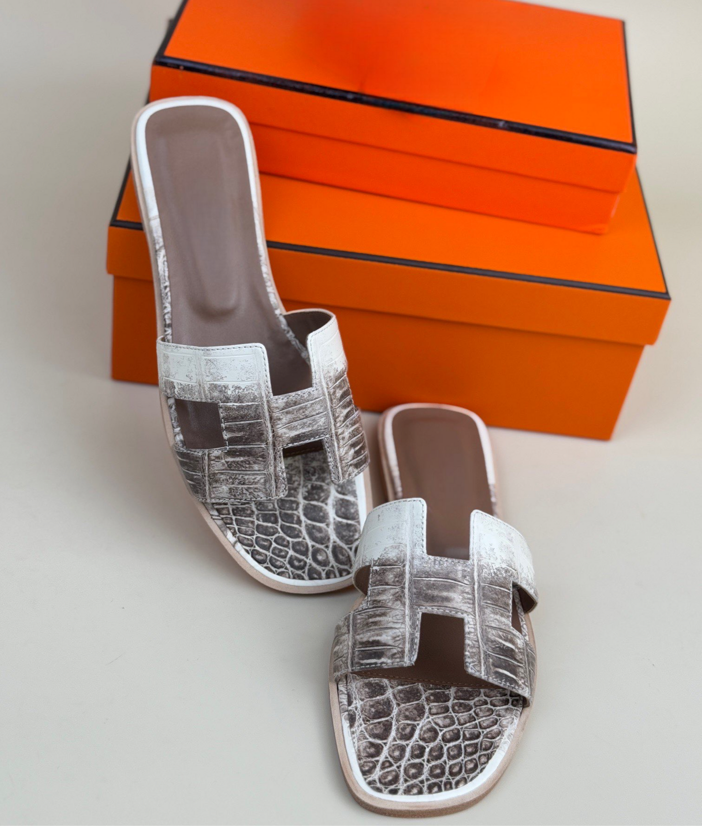 Crocodile Slippers Women's Crocodile Leather Flat Slippers