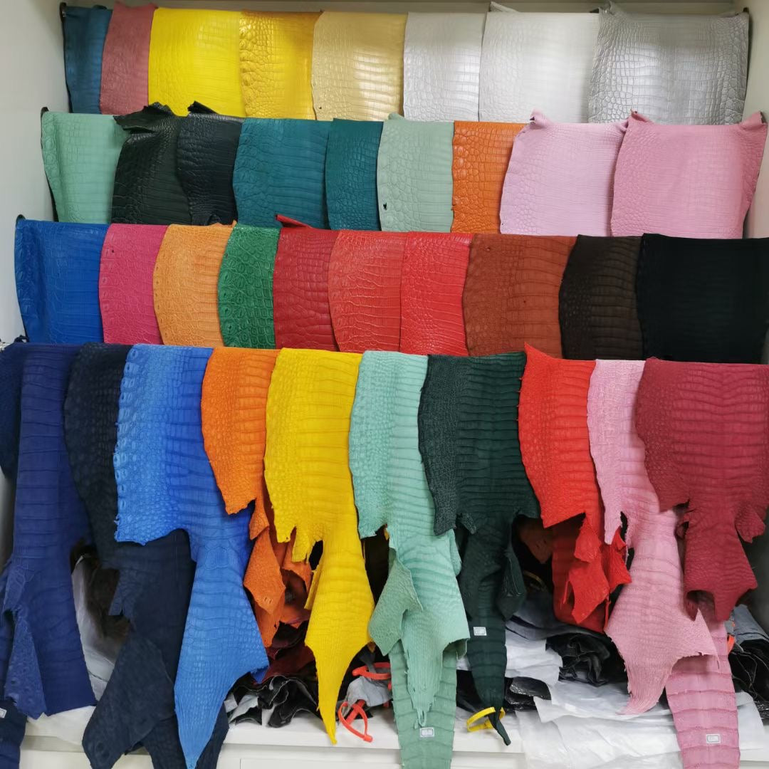 Genuine Crocodile Skin Leather 40cm Oversized Padlock Business Handbags Office Bags