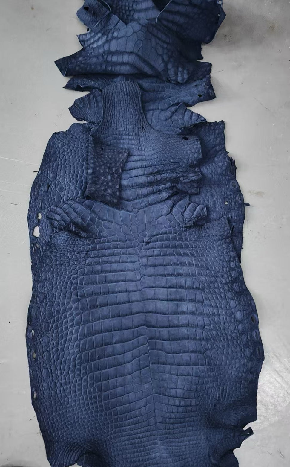 Preorder Men Crocodile Leather Lace Up Shoes Dark Blue Nubuck