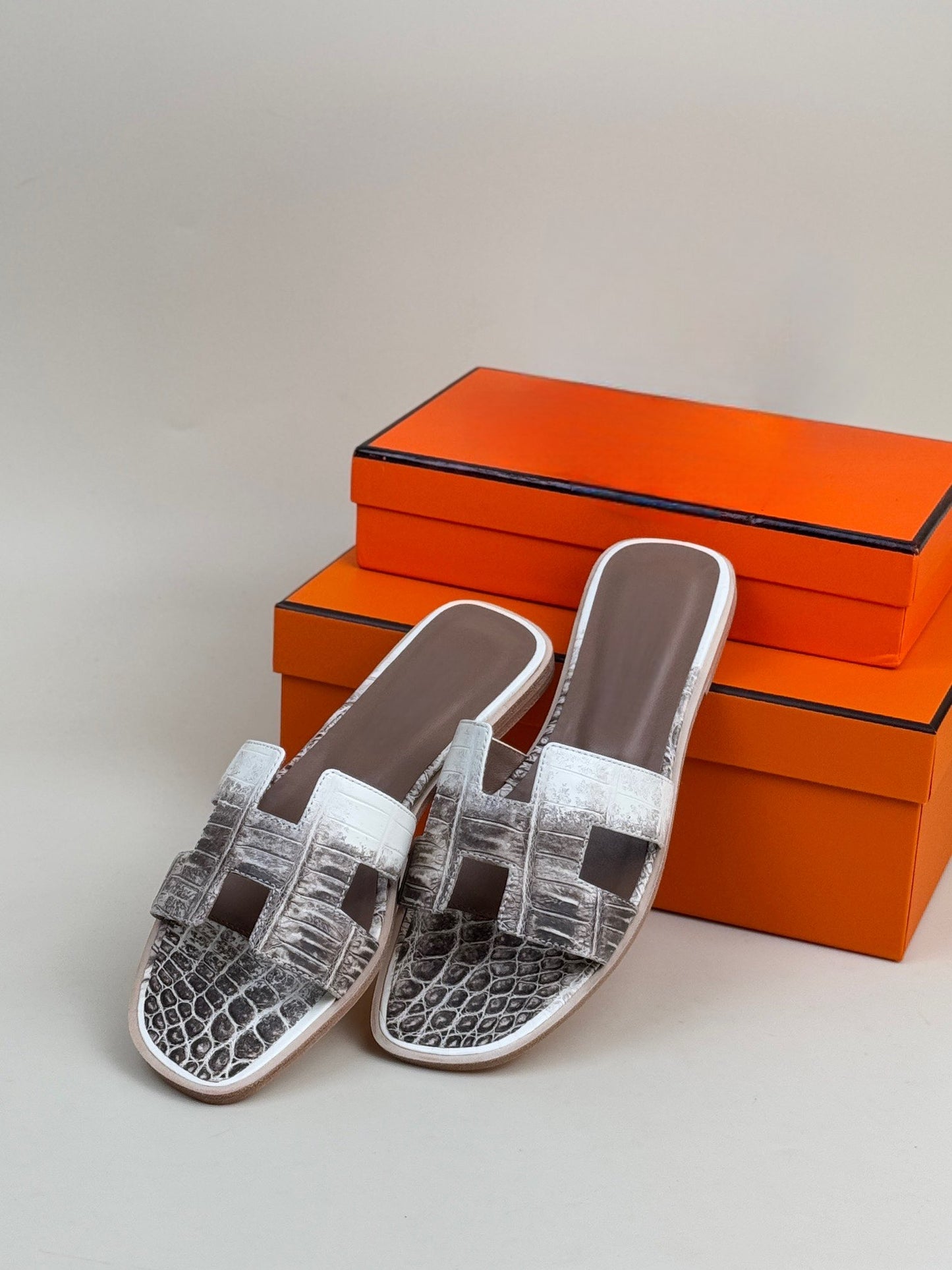 Crocodile Slippers Women's Crocodile Leather Flat Slippers