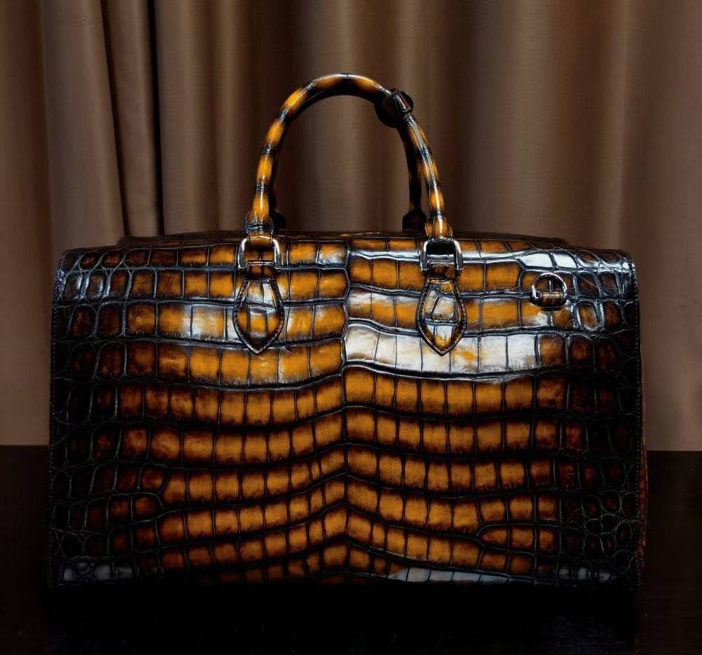 Vintage Nile Crocodile Leather Large Travel Duffle Bags