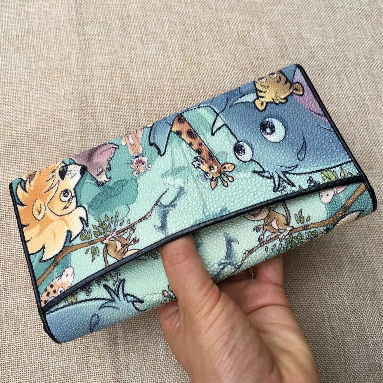 Genuine stingray TriFold Wallet With Floral For Women