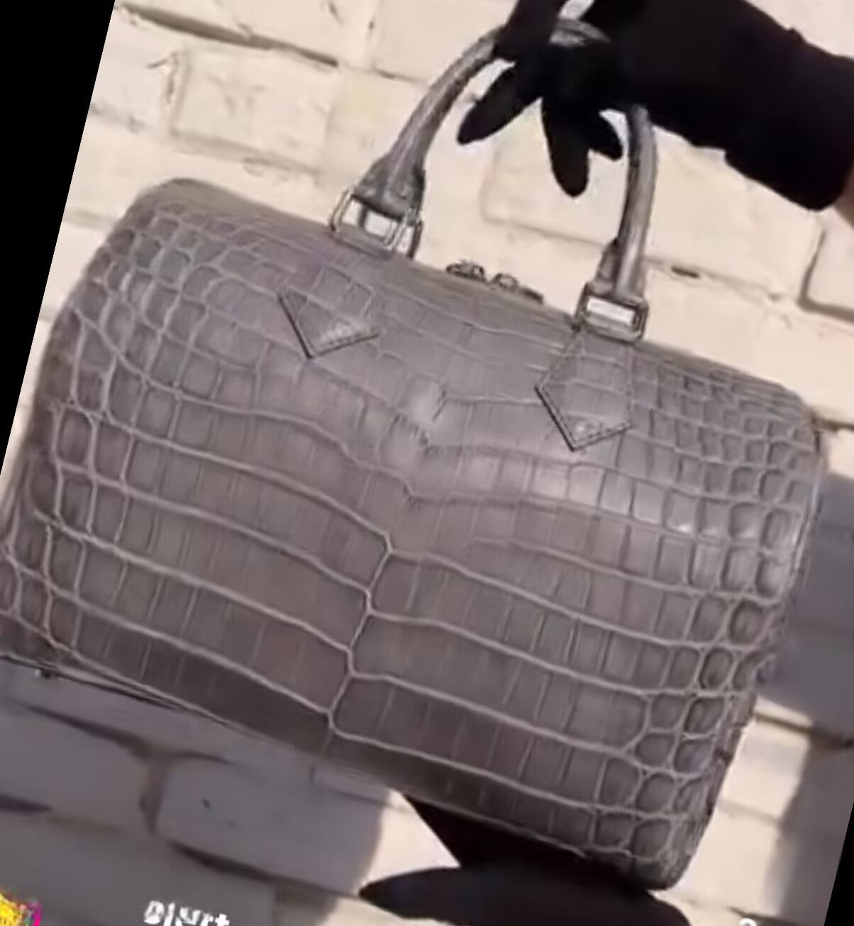 Preorder Womens Vintage Crocodile Leather Satchel Bag