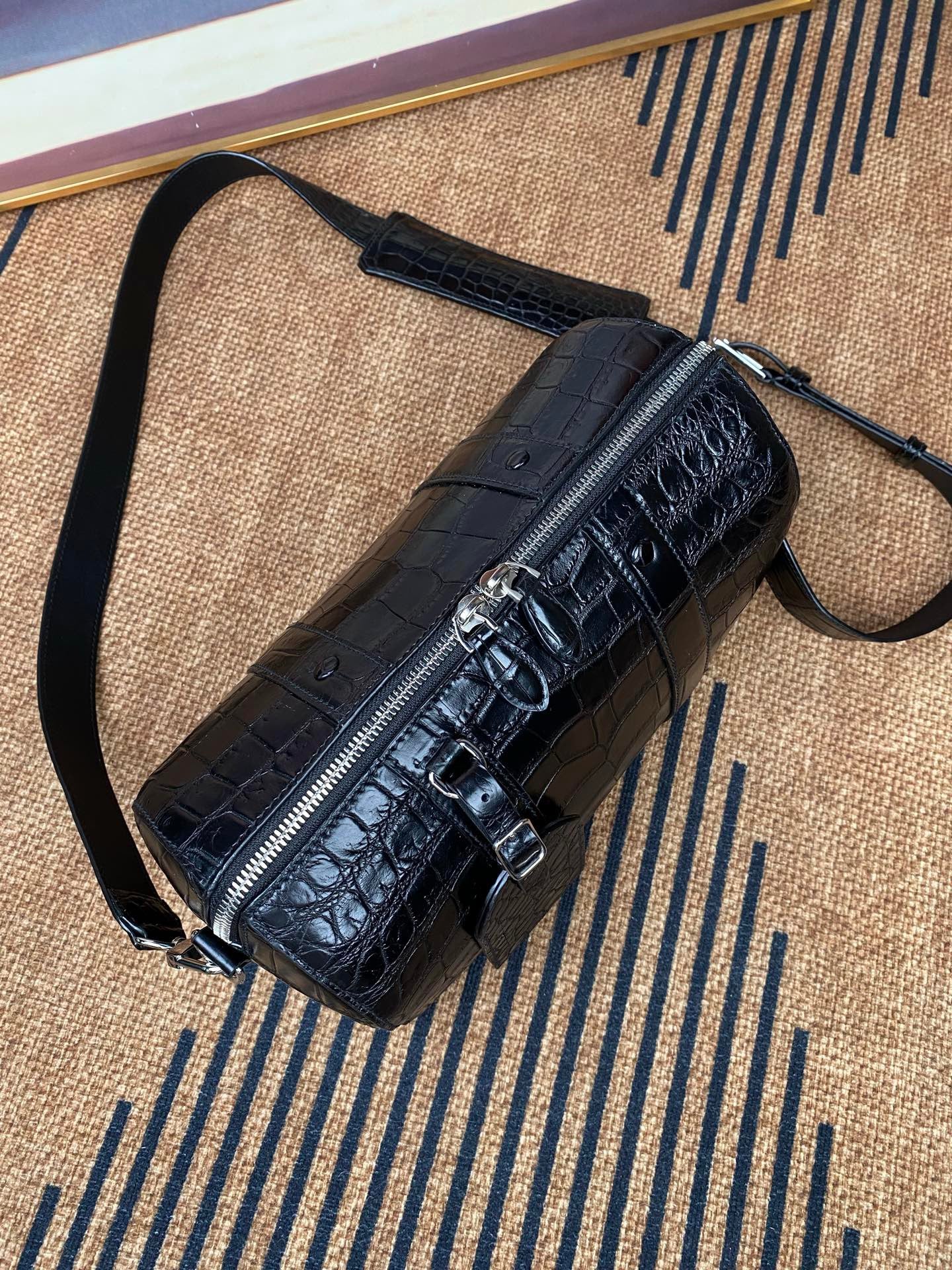 Men's Crocodile Leather Crossbody Bag