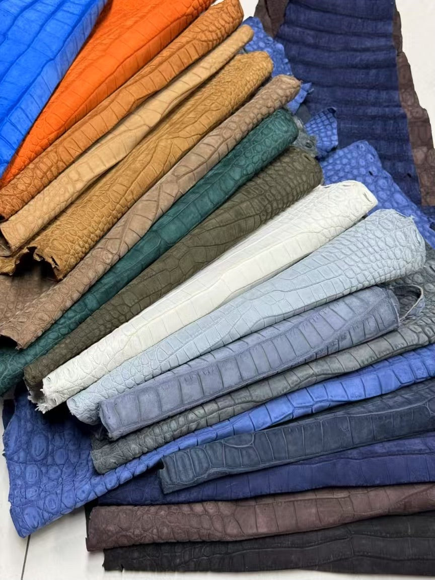 Nubuck Crocodile Skin Leather Belts