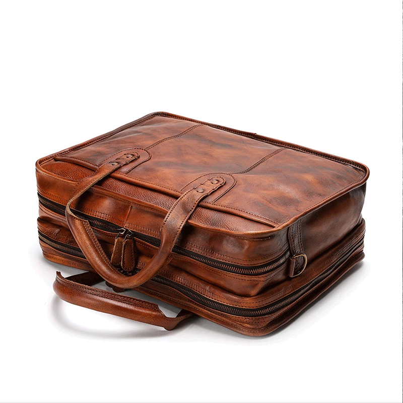 Vegetable Tanning Leather Briefcase
