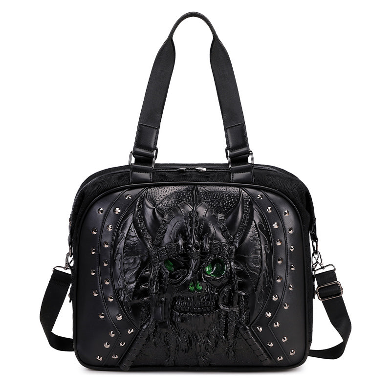 3D Tote Bag with Studded Skull Design | Rossie Viren