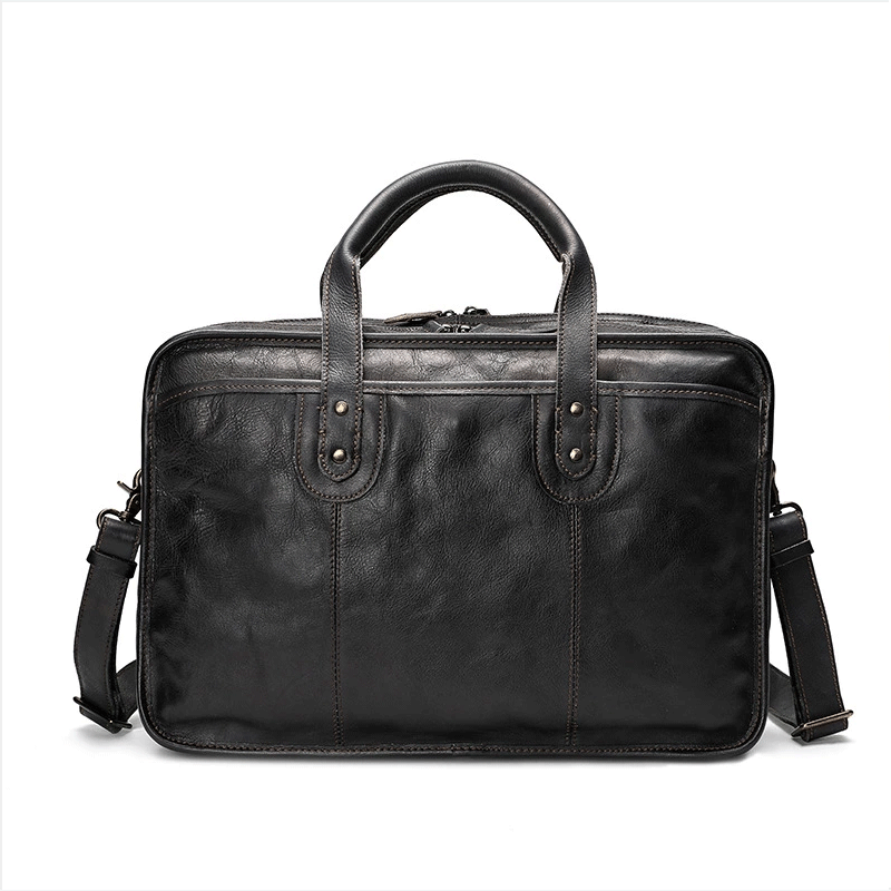 Vegetable Tanning Leather Briefcase
