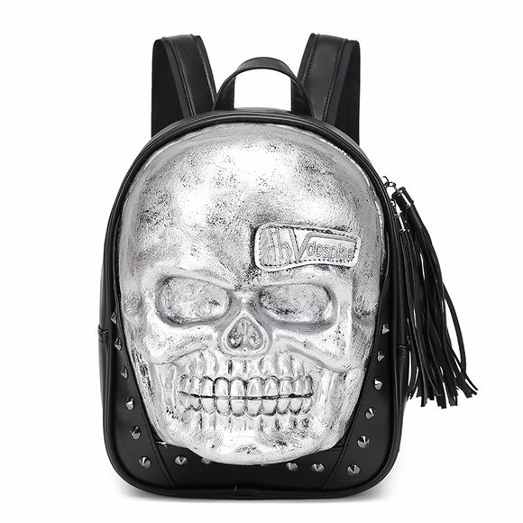 Unisexs 3D Skull Backpack ,Leisure  Backpack ,Halloween Skull Backpack Small