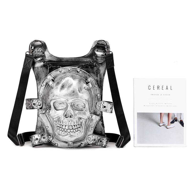 Cool Unisexs 3D Skull Backpack ,Leisure Backpack , Chain Handle Bag