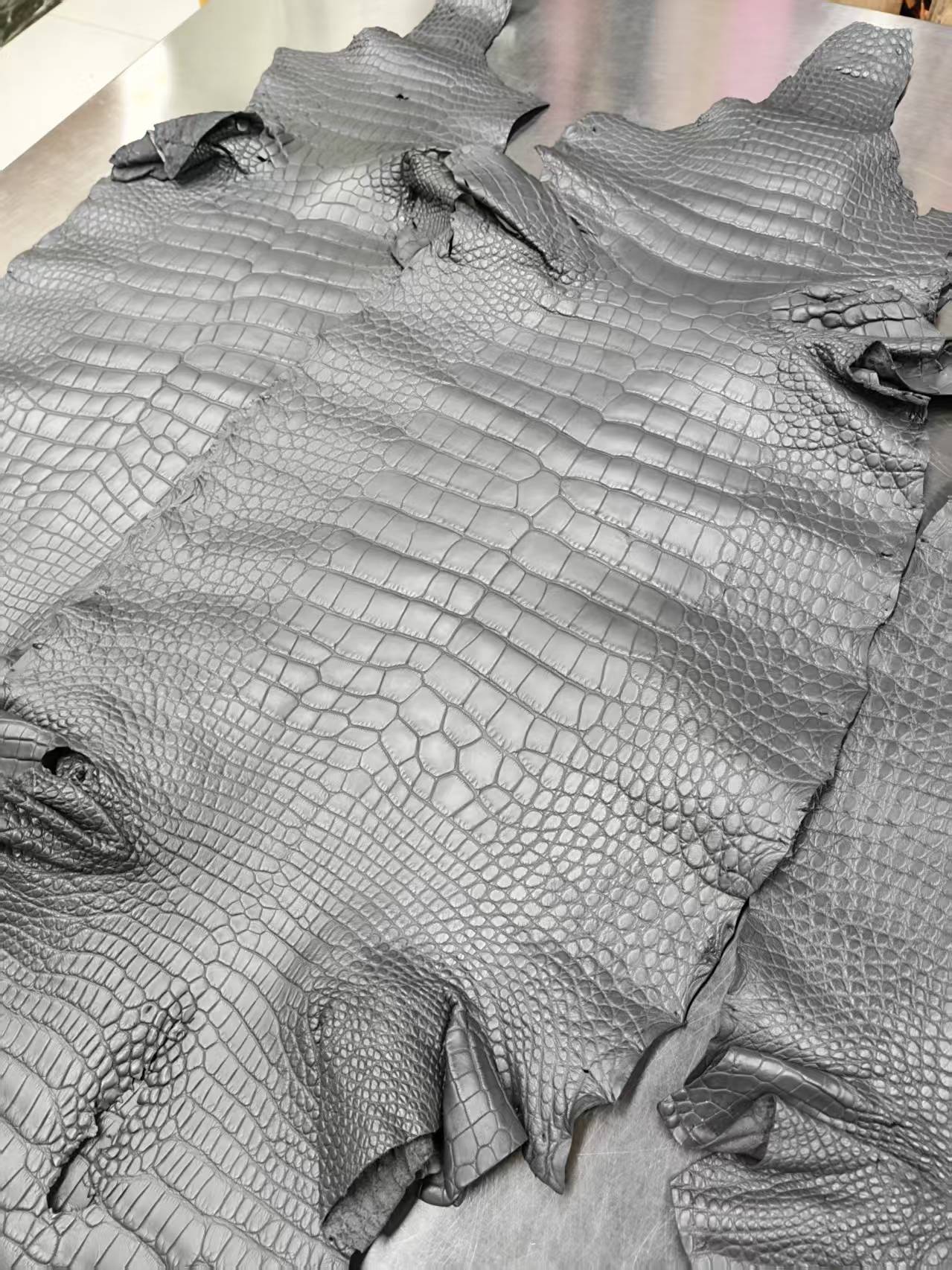 Genuine Nile Crocodile Skin Leather 40cm Túi Xách Công Sở Khóa Lớn Màu Nâu