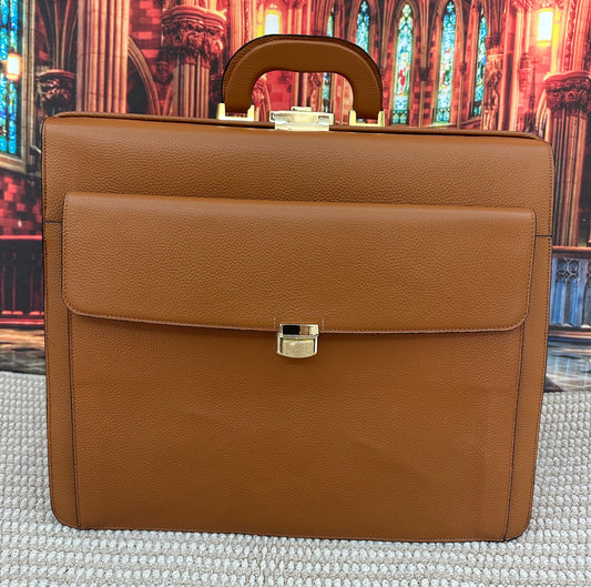 Leather Briefcase For Men , Large Leather Laptop Lawyer Briefcase