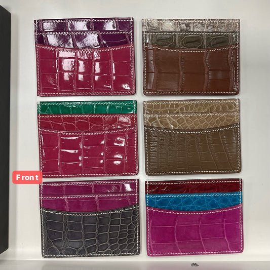 High Shiny Genuine Crocodile Leather Name Card Case