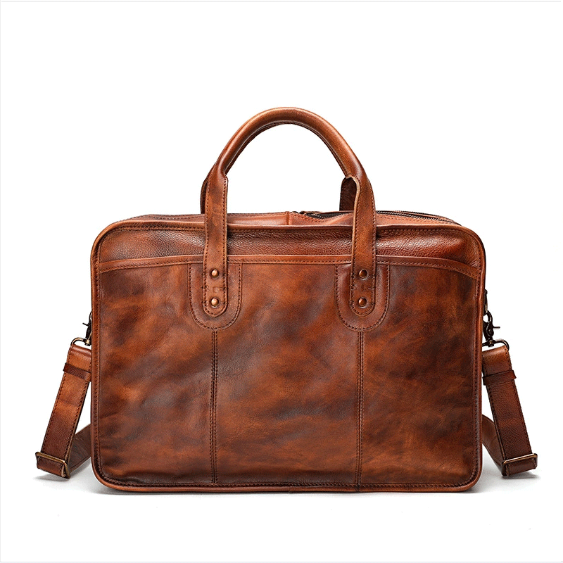 Vegetable Tanning Leather Briefcase