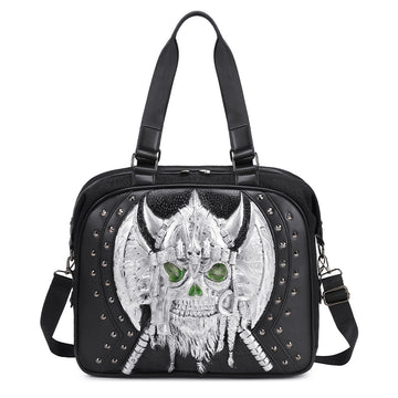 3D Tote Bag with Studded Skull Design | Rossie Viren