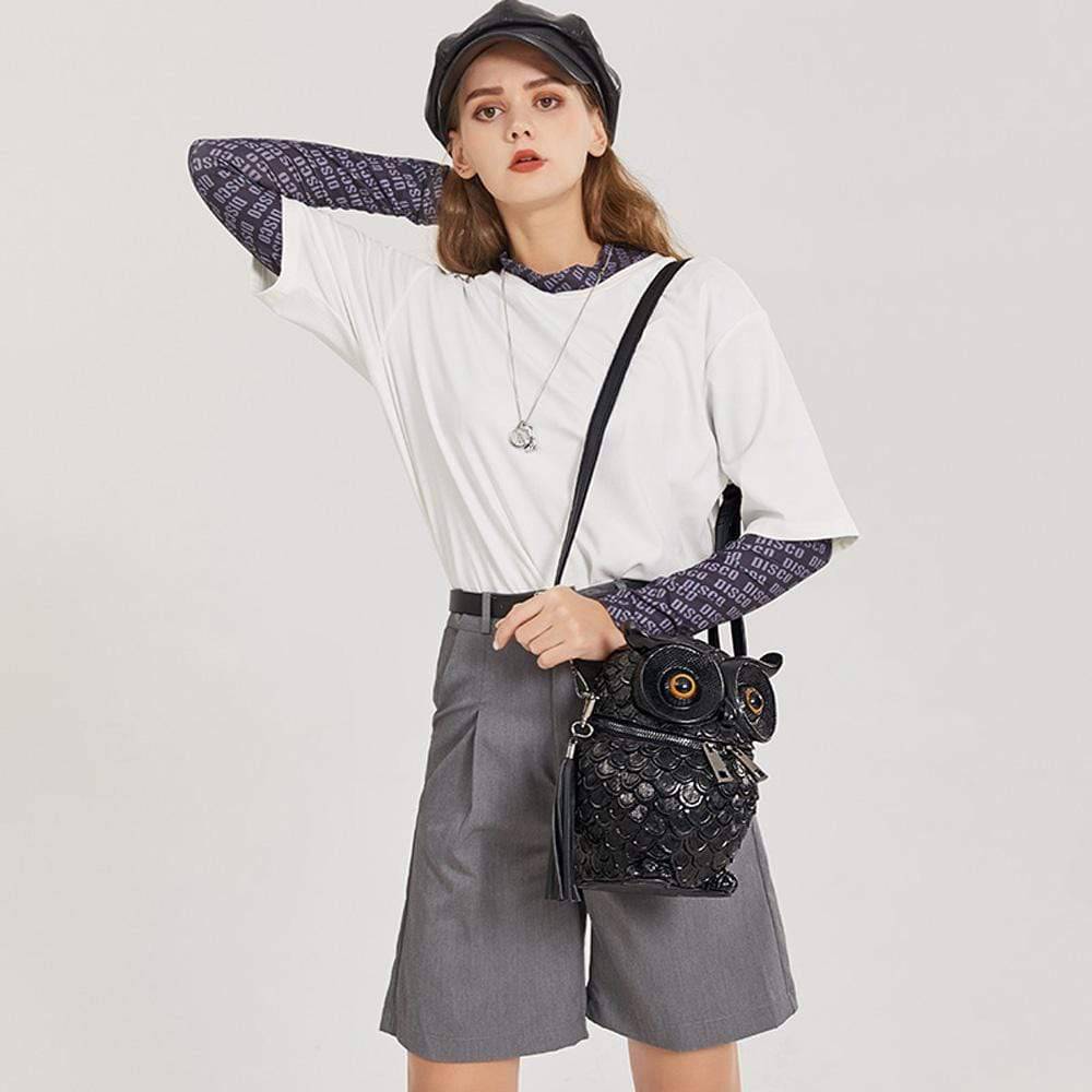 3D  Owl Handle Shoulder Messenger Cross body Backpack