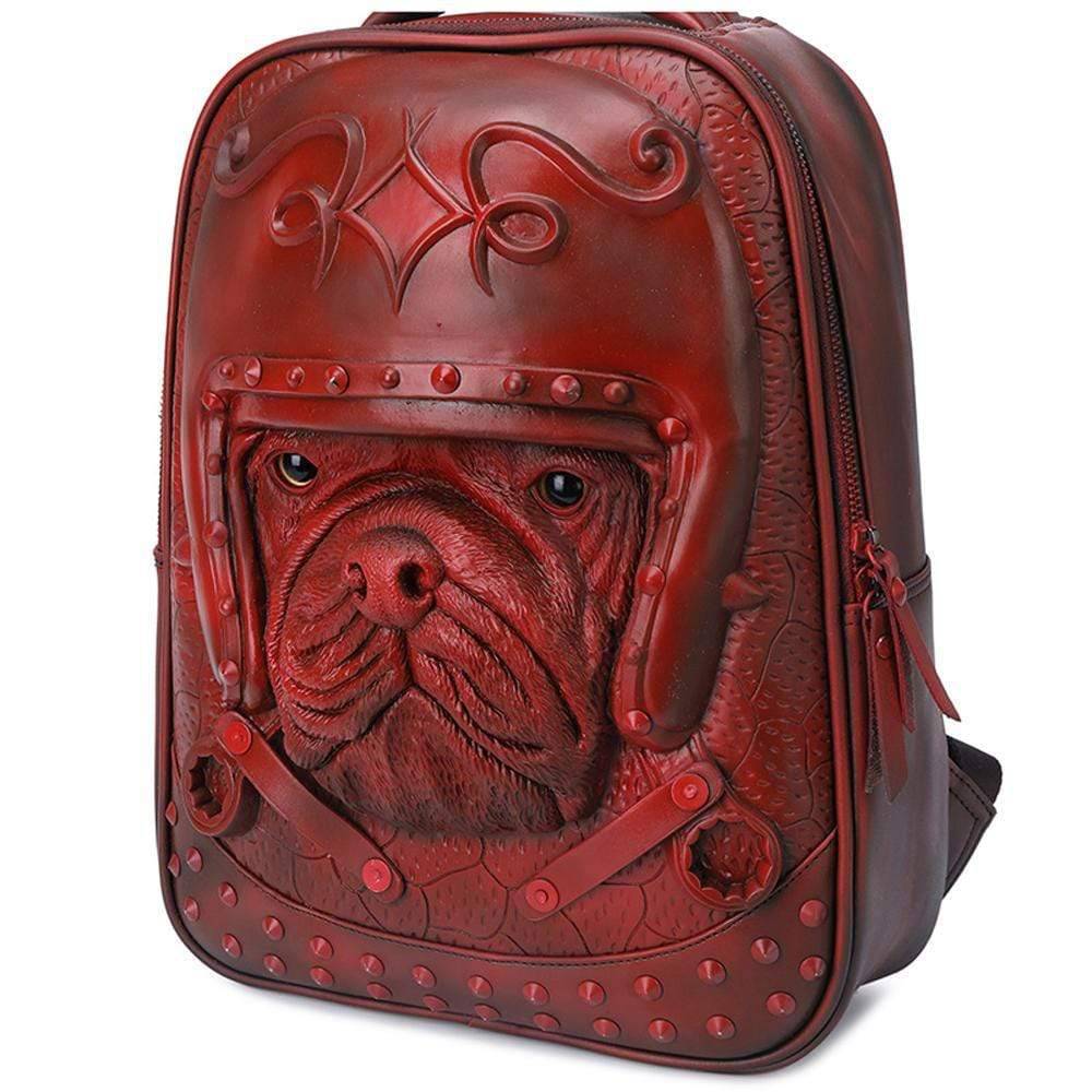 3D Backpack 3D Sha Pei Dog With Helmet Studded Backpack,14 Inch Lightweight Computer Rucksack