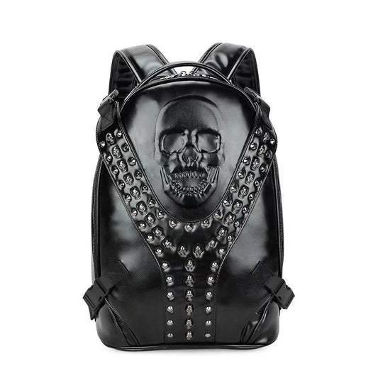 3D Backpack Fashion Studded Smile Skull Handbag