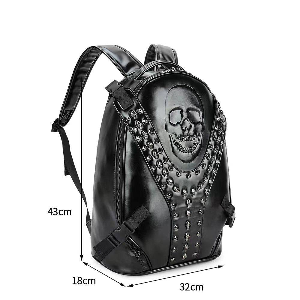 3D Backpack Fashion Studded Smile Skull Handbag