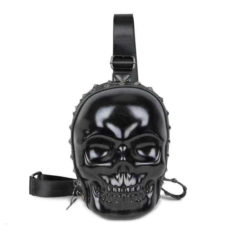 Zaino unisex 3D con teschio Kreepsville, borsa a tracolla per vita e petto