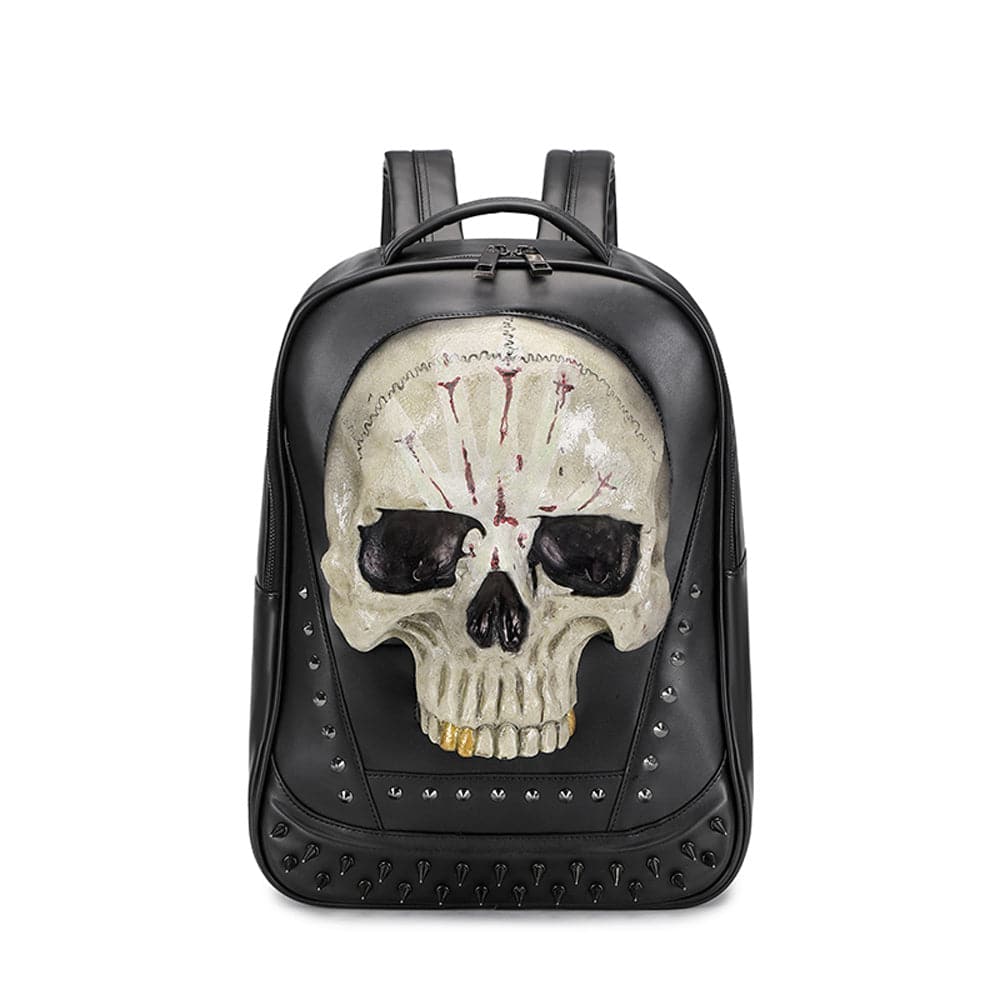 3D Skull Backpack, 3D Kreepsville Skull ，Luminous Leisure Skull Backpack