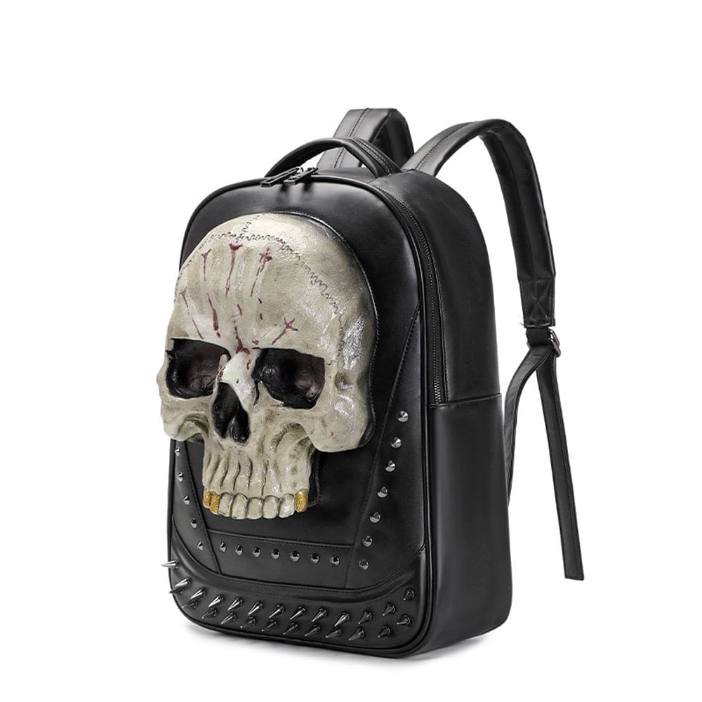 3D Skull Backpack, 3D Kreepsville Skull ，Luminous Leisure Skull Backpack