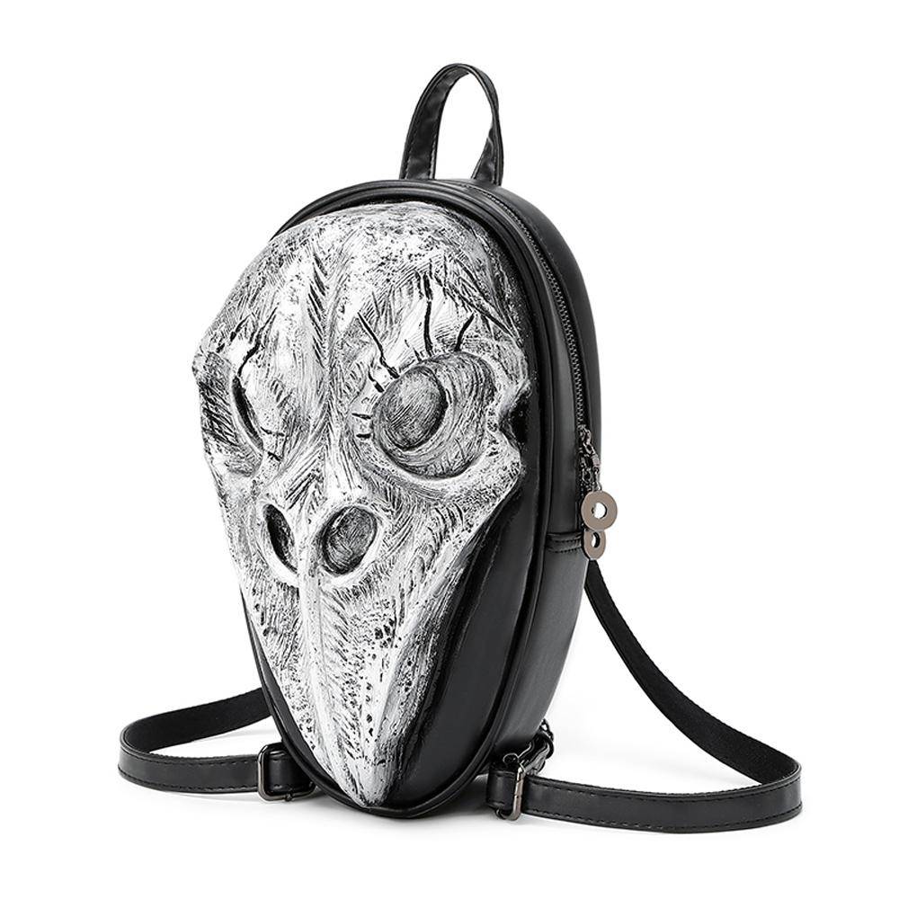 3D Skull Backpack ,3D Skull Bird With Sharp Pointed Beak Small Backpack