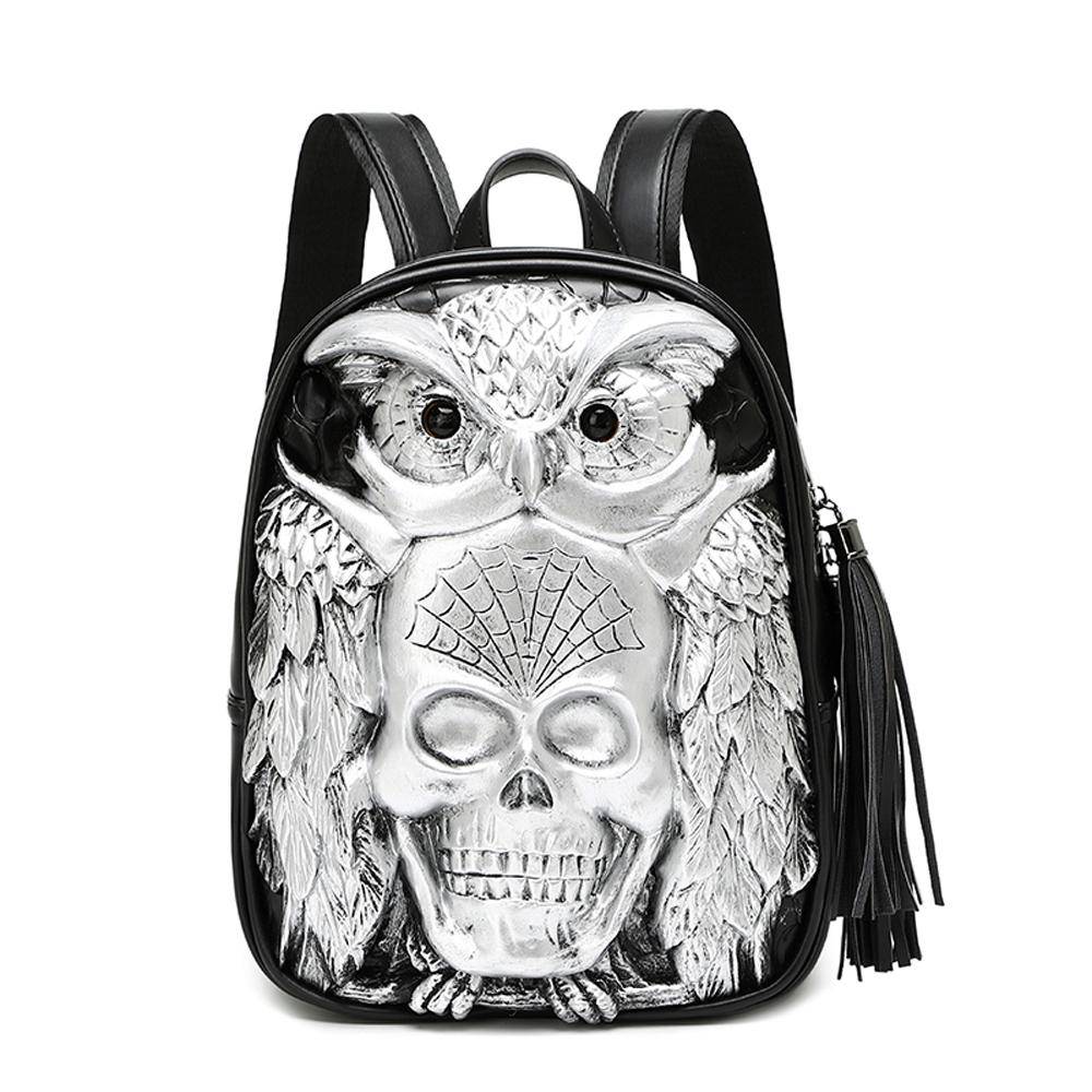 3D Skull Backpack ,3D Skull Owl Small Backpack