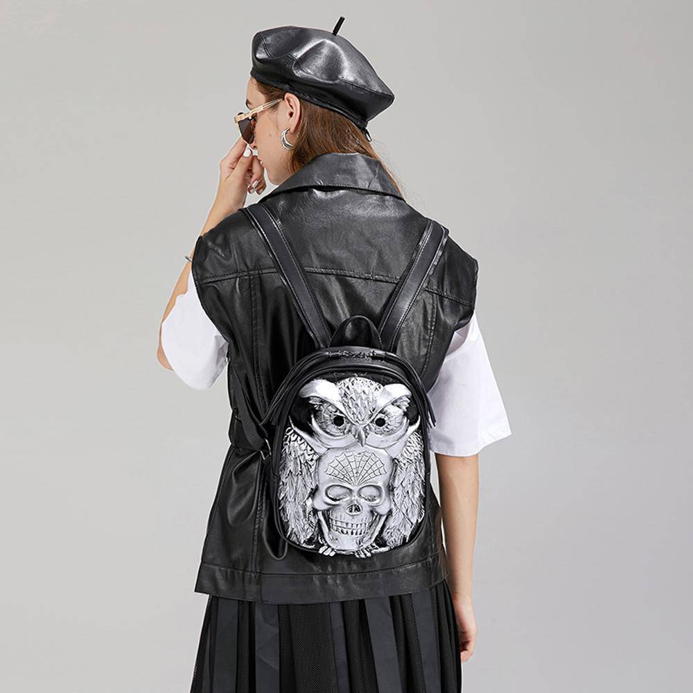 3D Skull Backpack ,3D Skull Owl Small Backpack