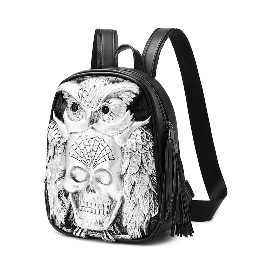 3D Skull Backpack ,3D Skull Owl Small Backpack