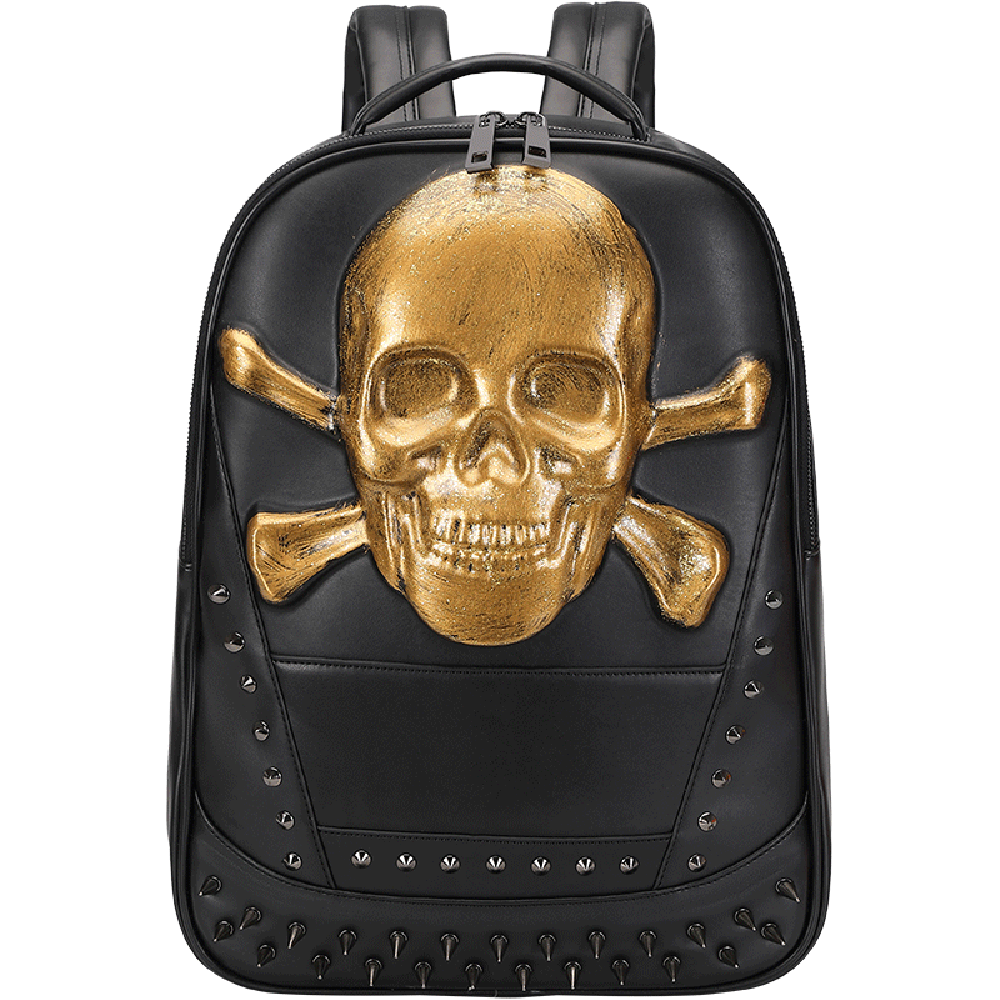 3D Skull Backpack, 3D Smile Pirate Skull And Crossbones 3D Skull Backpack, 3D Smile Pirate Skull And Crossbones