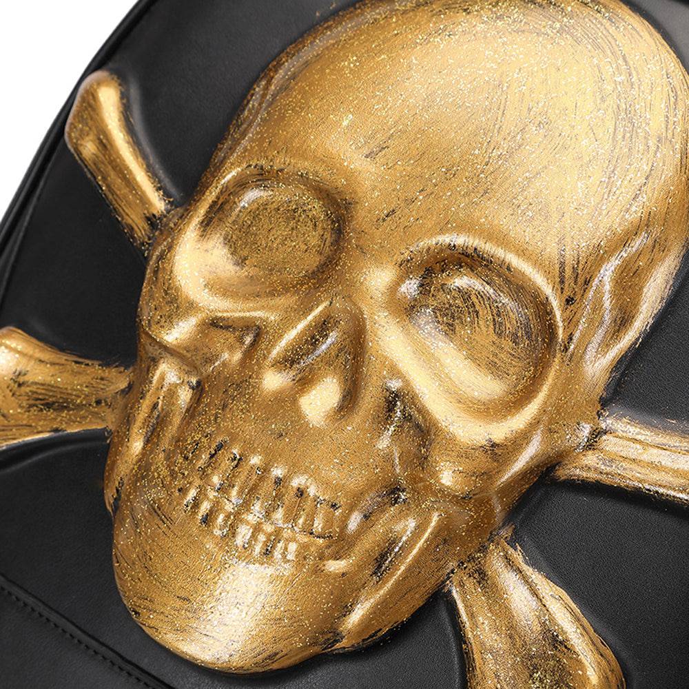 Zaino con teschio 3D, teschio pirata sorridente 3D con tibie incrociate