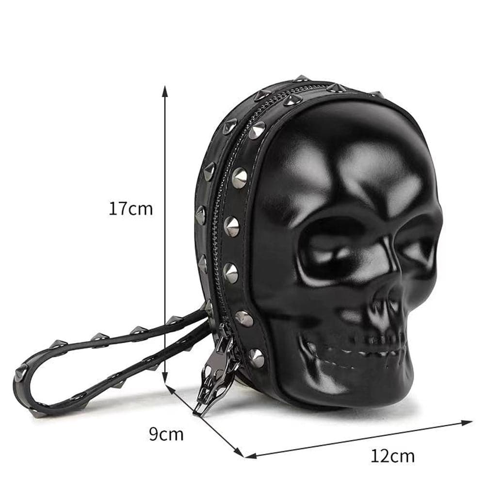 3D Bags Skull Handle Wrist Bag Black